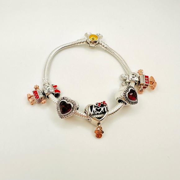 Pandora Minnie & Mickey Mother’s Day Bracelet & Charms - Picture 1 of 7